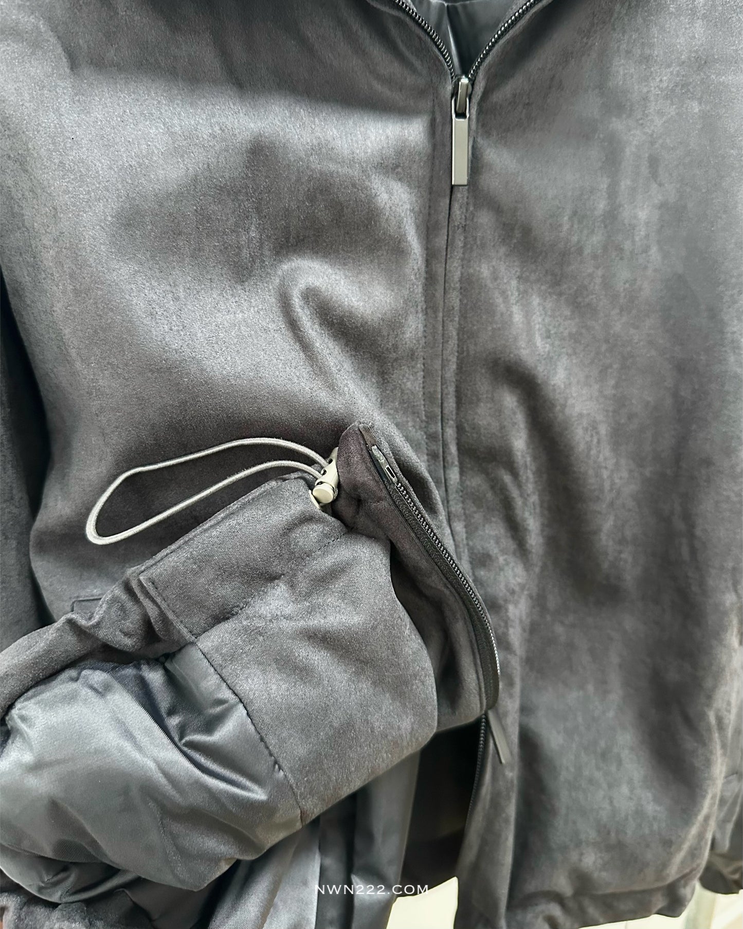 霧面雙拉鍊短外套