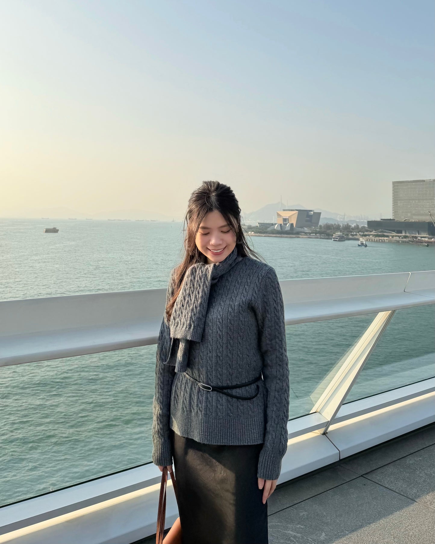 Embossed satin slit midi skirt