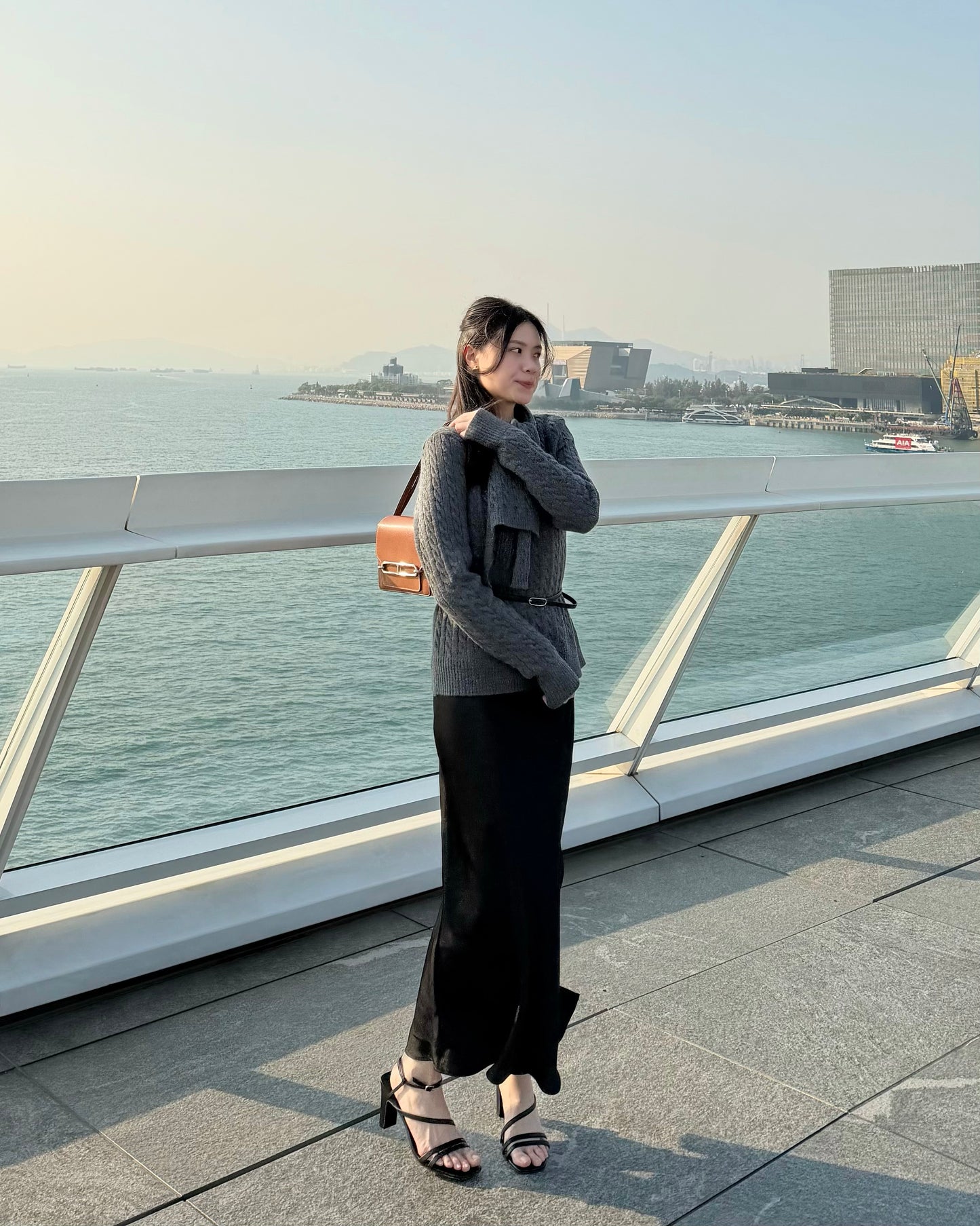 Embossed satin slit midi skirt