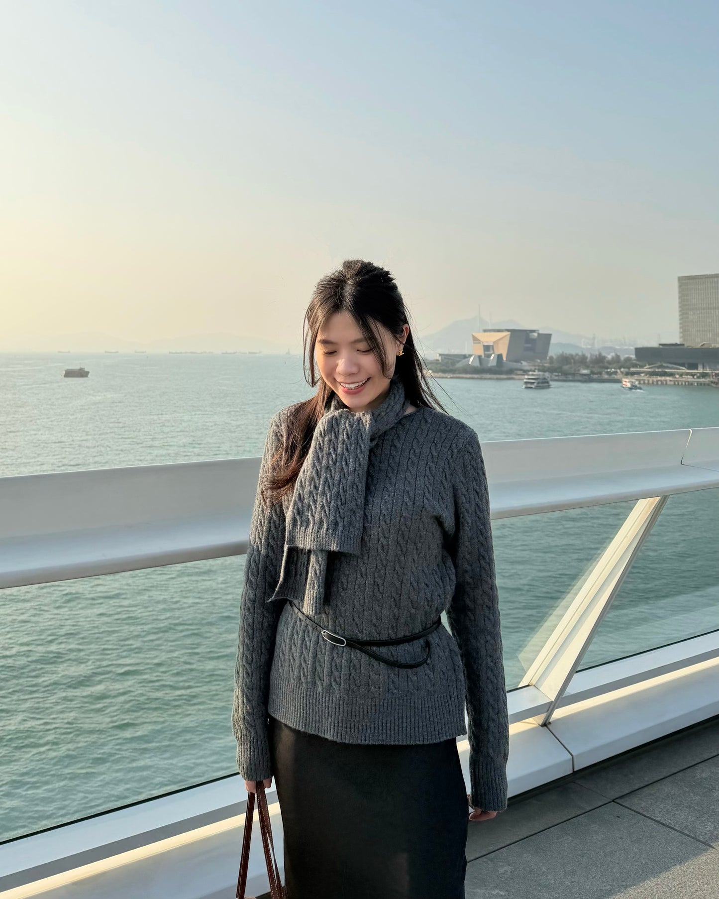 Embossed satin slit midi skirt