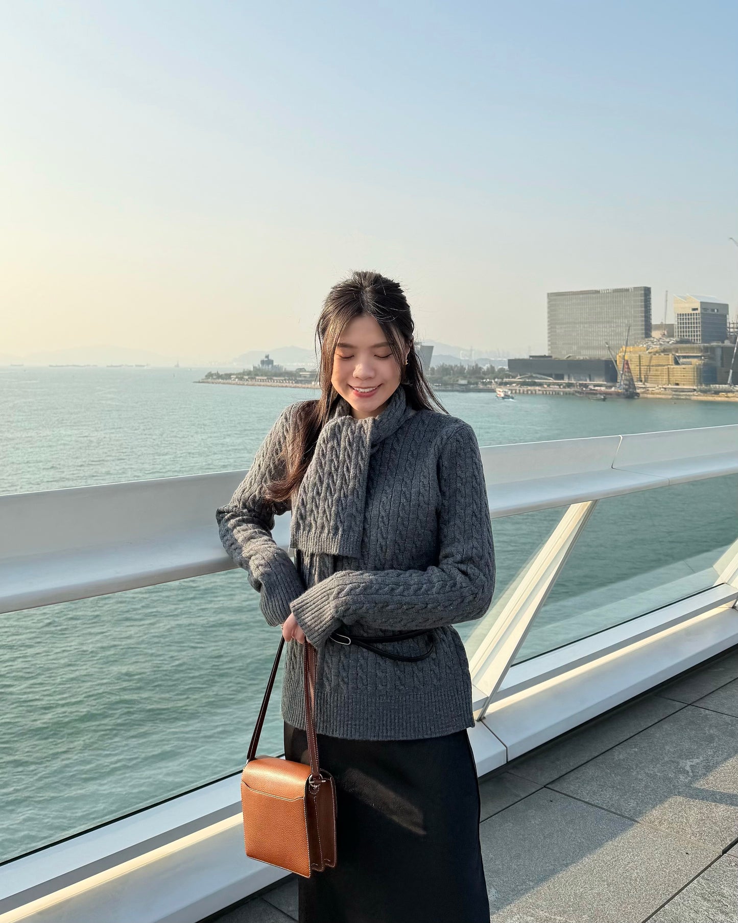 Embossed satin slit midi skirt