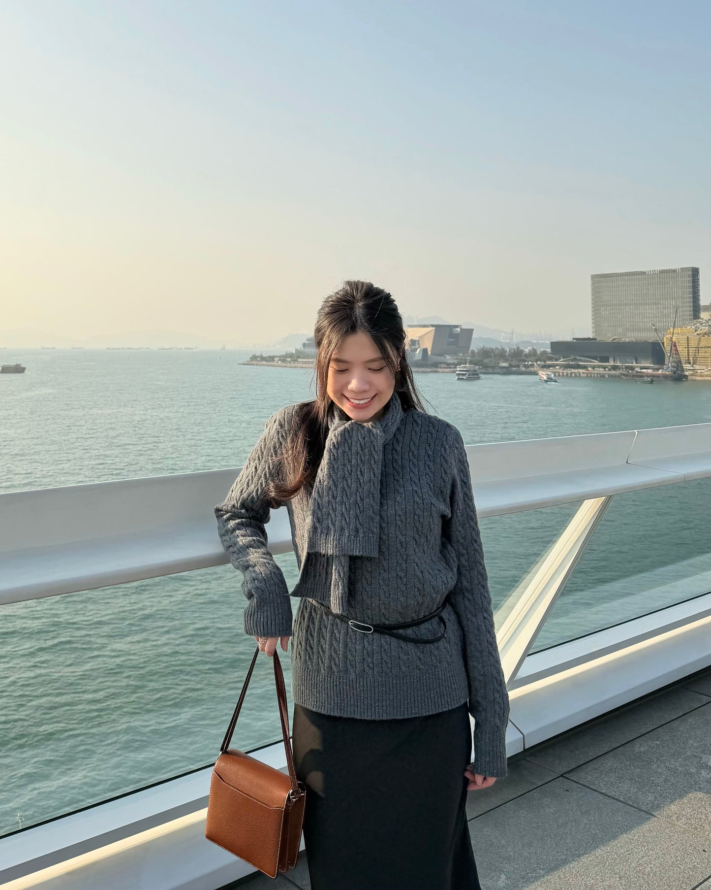 Embossed satin slit midi skirt