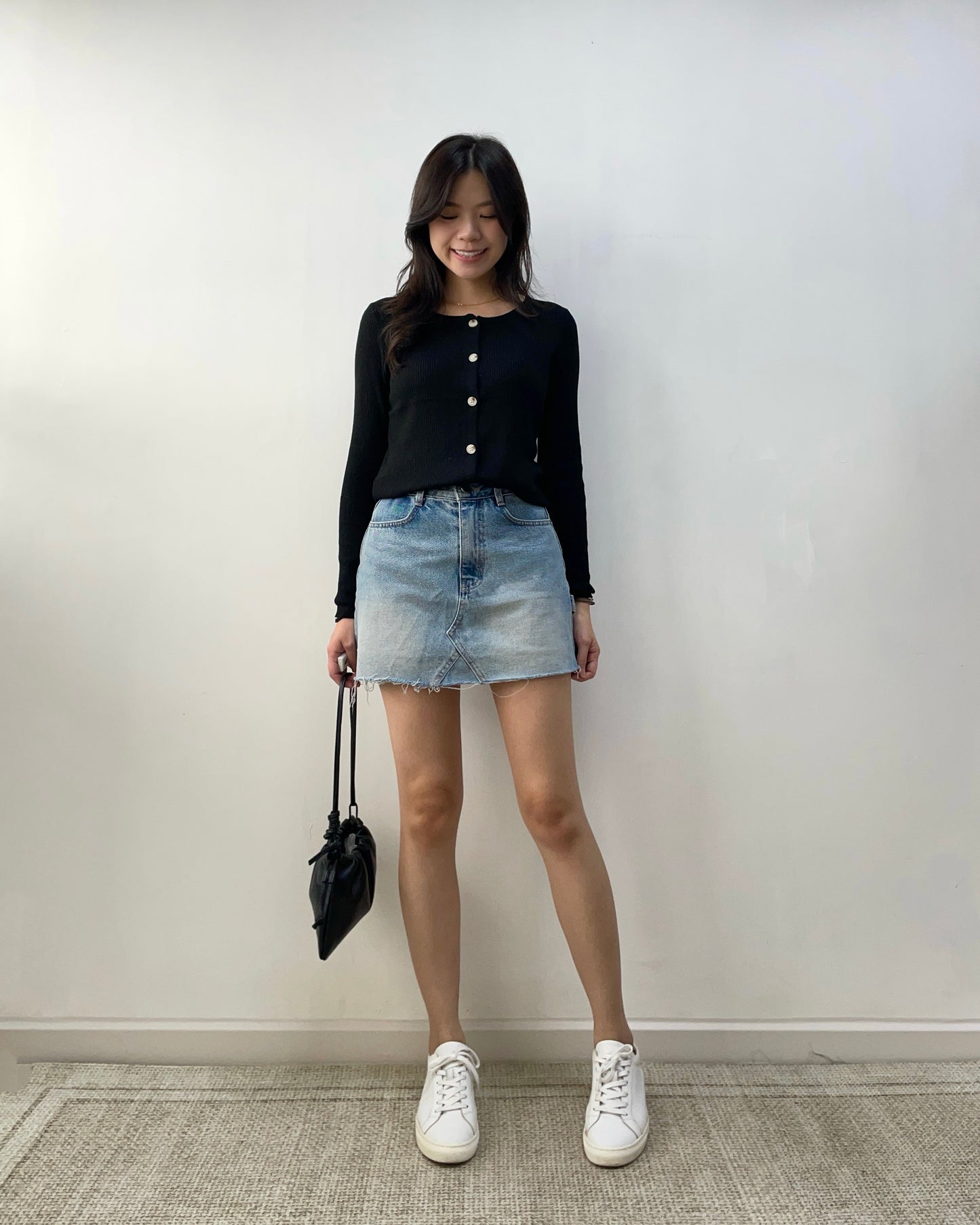 後袋設計短牛仔裙