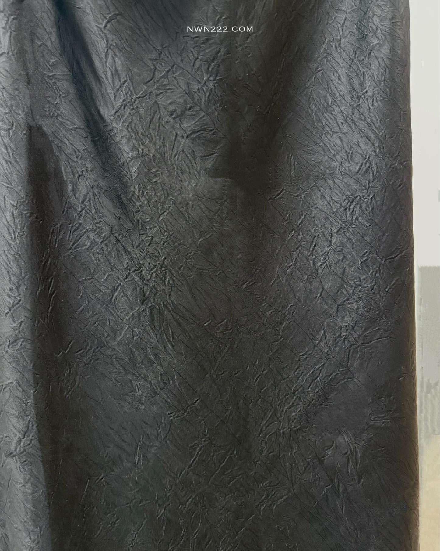 Embossed satin slit midi skirt