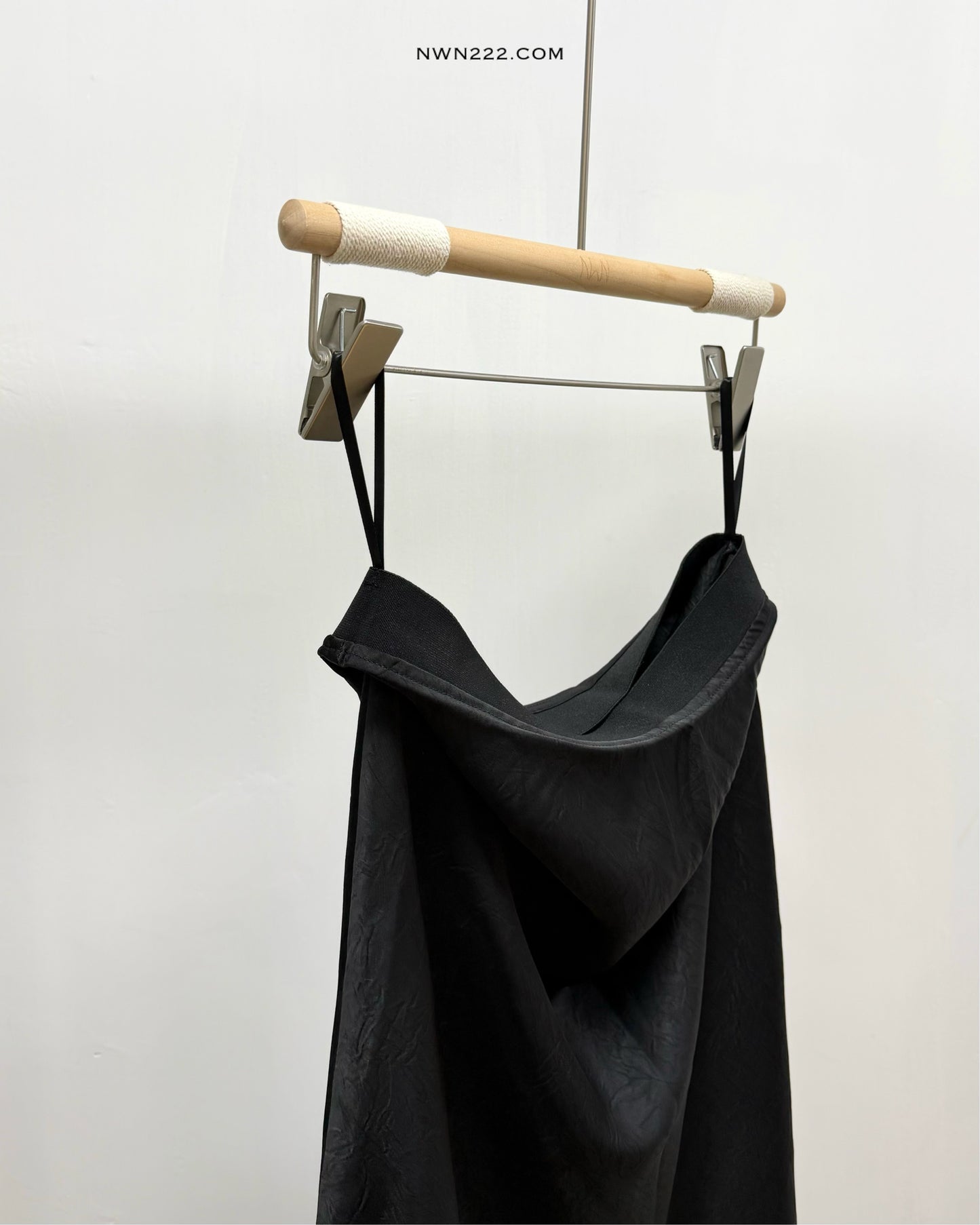 Embossed satin slit midi skirt