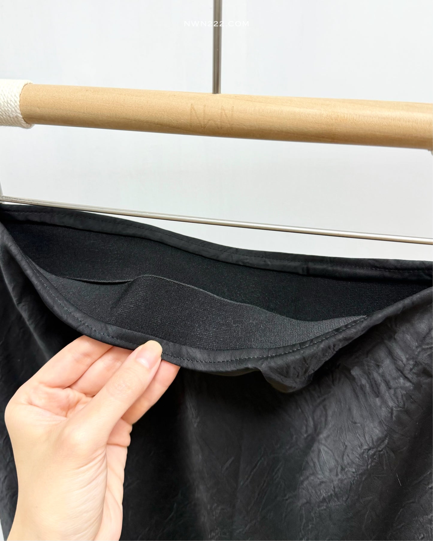 Embossed satin slit midi skirt