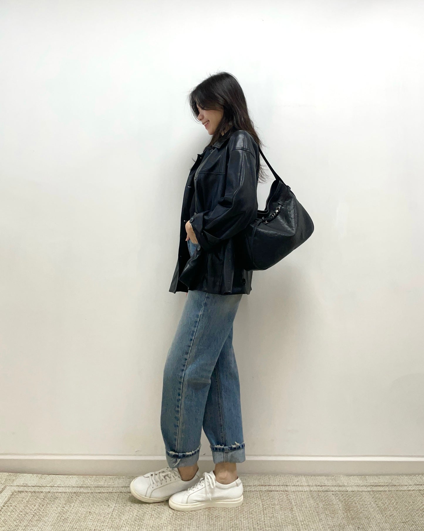 零負擔仿皮外套