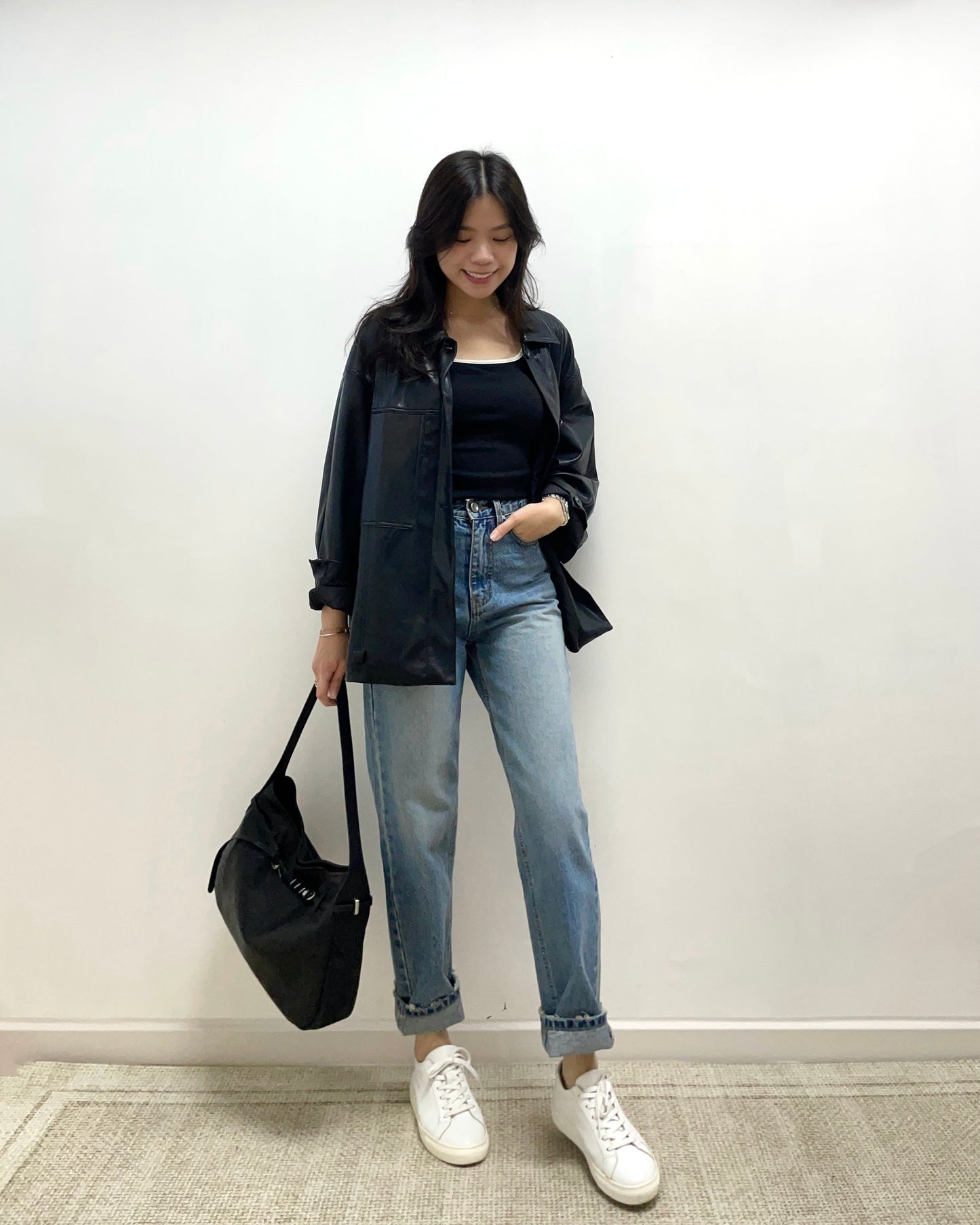 零負擔仿皮外套