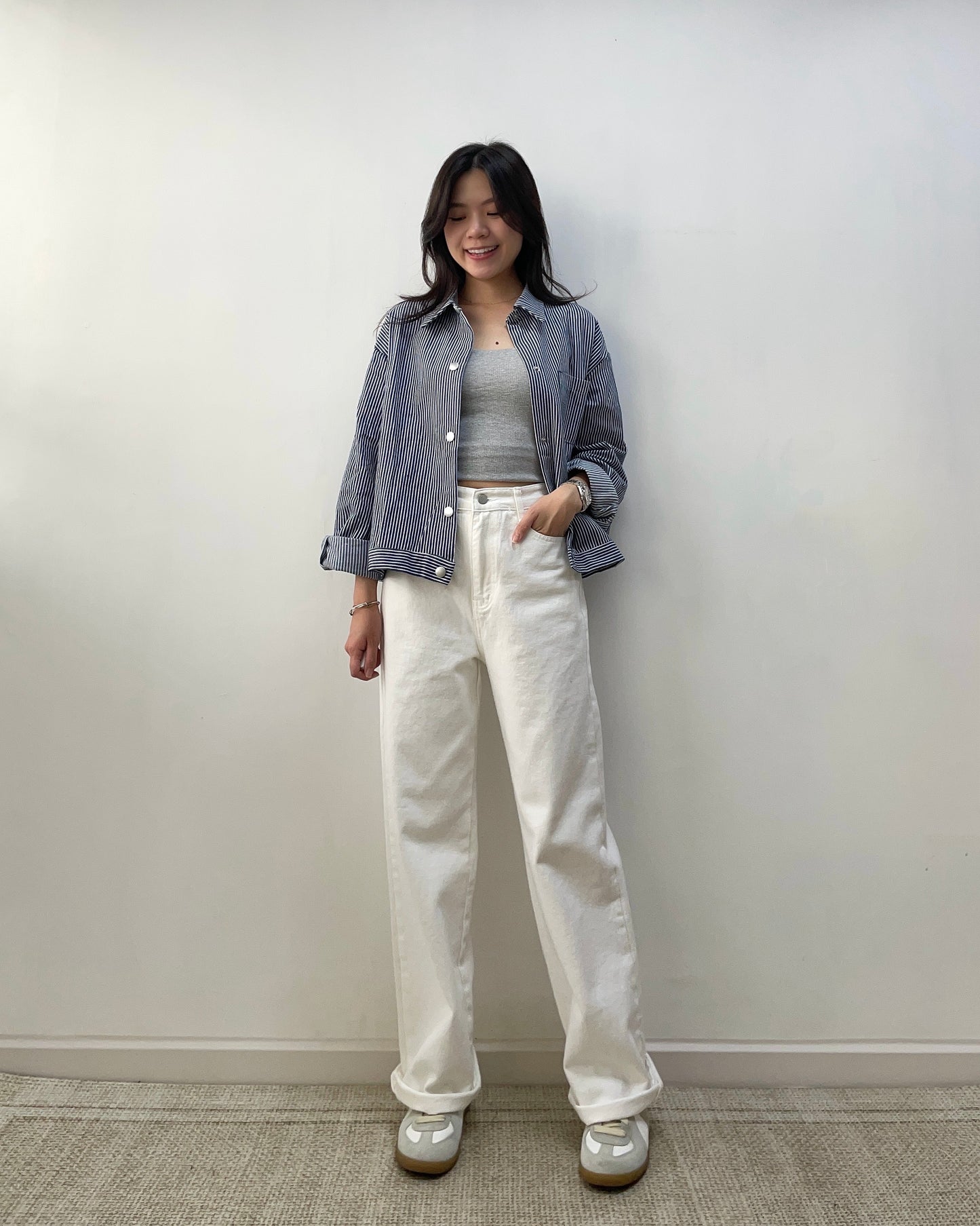 直間紋薄牛仔外套