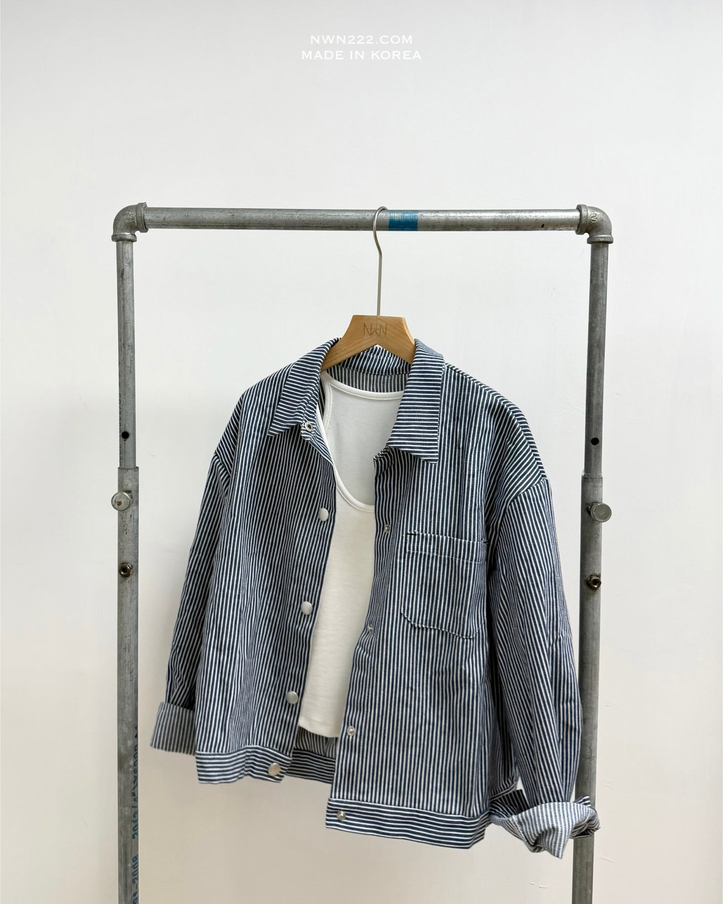 直間紋薄牛仔外套