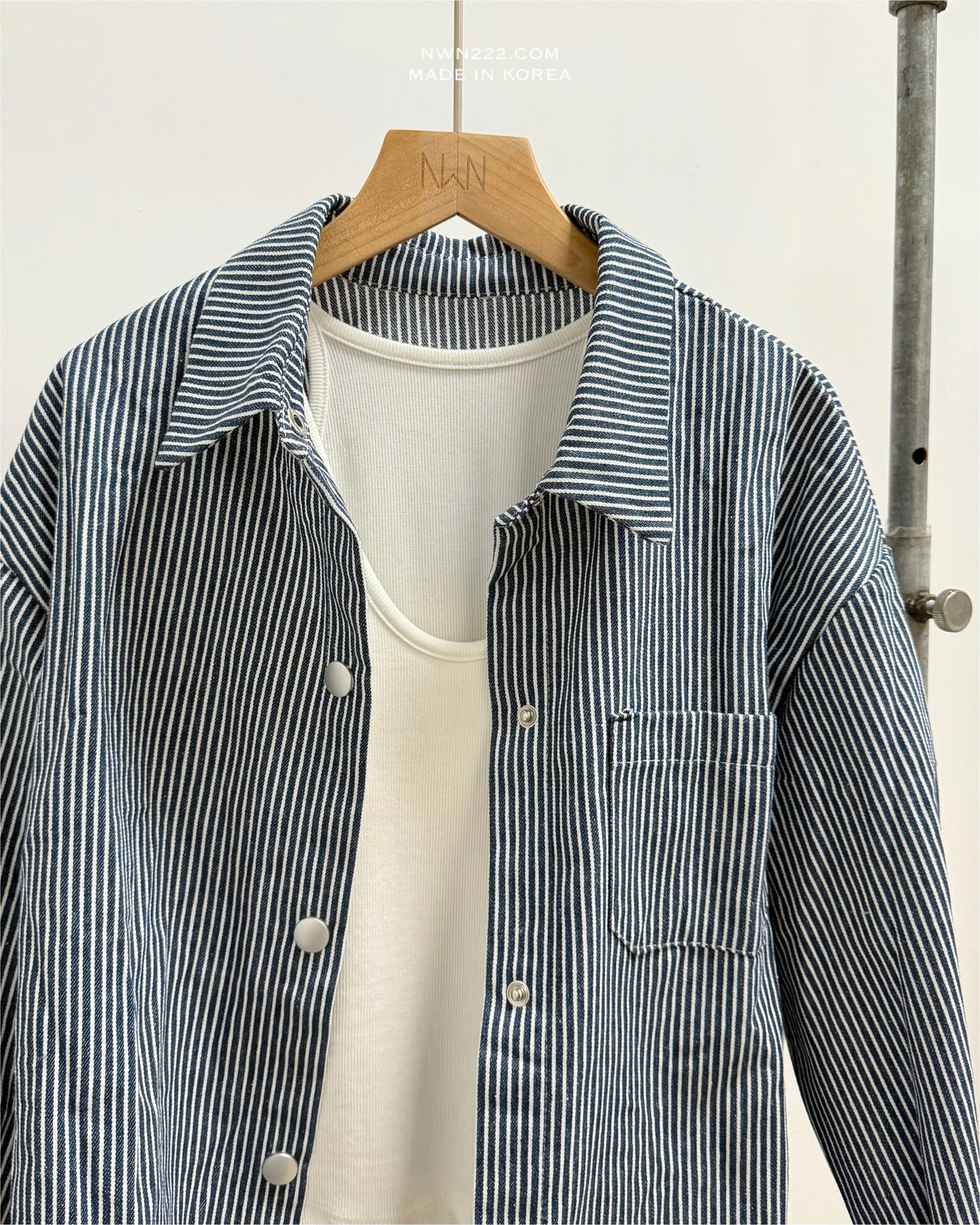 直間紋薄牛仔外套