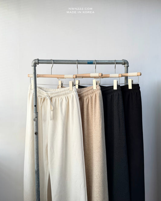 磨毛面直筒寬褲